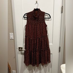 Mock Neck Tiered Dress